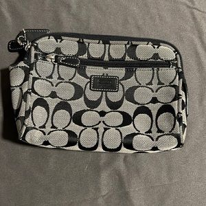 Signature Coach Makeup Bag in black and grey